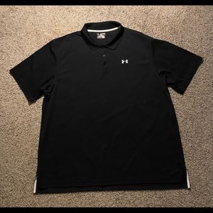 Under Armour UA Heat Gear Loose Polo Size 3XL Black White